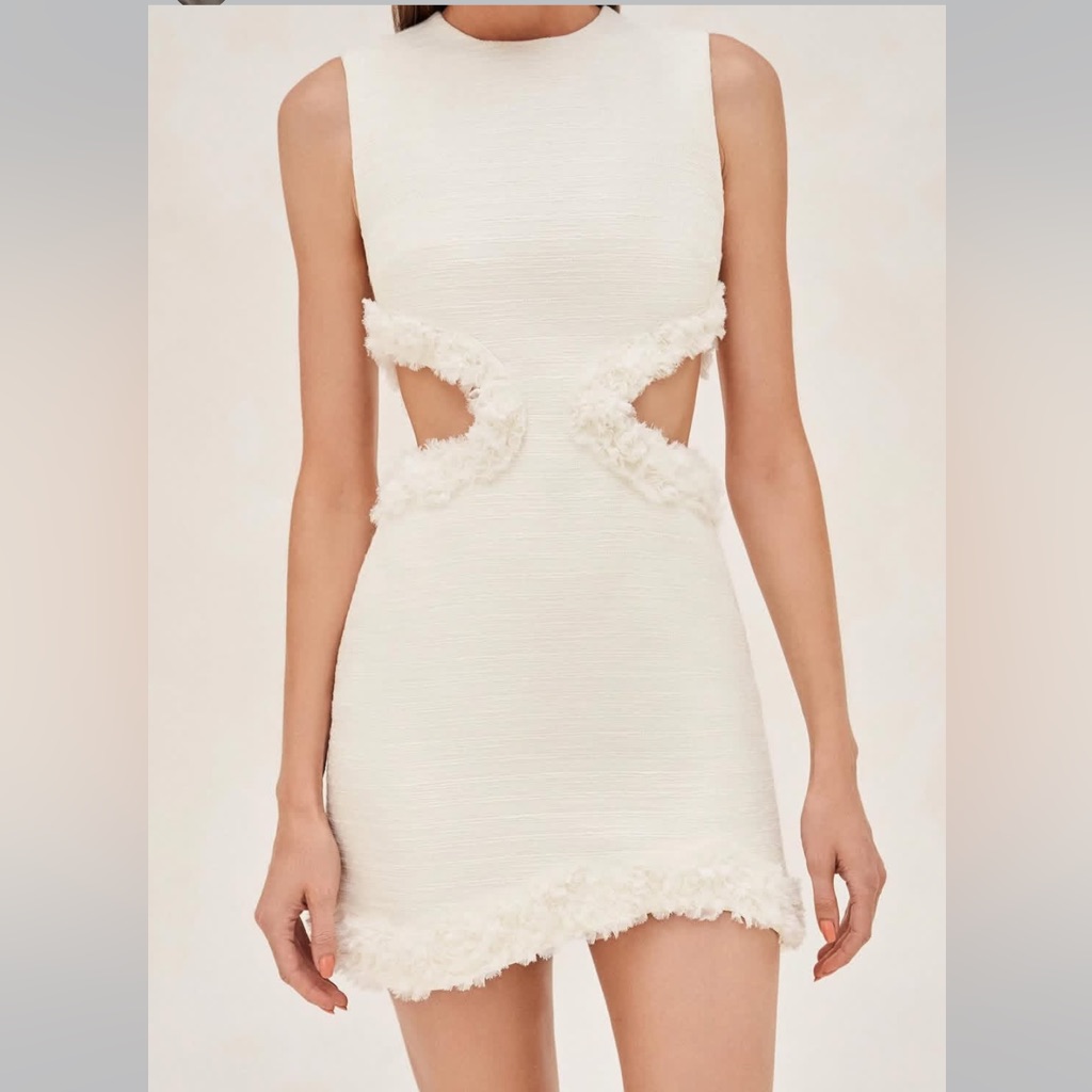 Alexis Cream Cut-Out Mini Dress